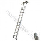 Krause Stabilo lépcsőfokos polclétra T-vezetősínnel alumíniumból, önfékező kerekekkel - 1x 6 fokos