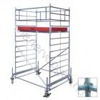 Krause Stabilo 500-as dupla széles alumínium gurulóállvány, 2.50x1.50m állványmérettel, kerékszettel - 4.4 m munkamagasság