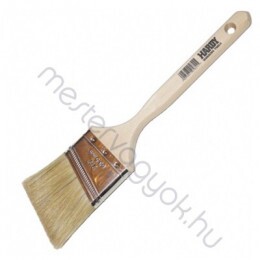Ecset 60tip. ferdére vágott Top90 minőségű sörte szőrböl natúr fa nyéllel, inox lemezzel