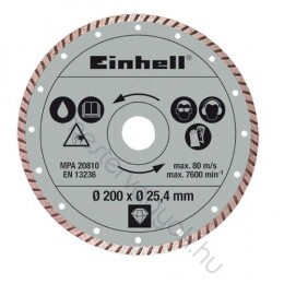 Einhell Gyémánt vágótárcsa 200x25,4mm turbó vágóéllel /4301175/ RT-TC 520