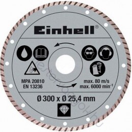 Einhell Gyémánt vágótárcsa 300x25,4mm turbó vágóéllel /4301178/ RT-SC 920