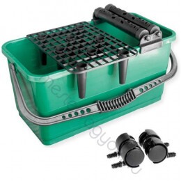 Burkolóvödör, fugázóvödör kerékkel, dupla görgővel, ráccsal 24 literes - Világos szürke