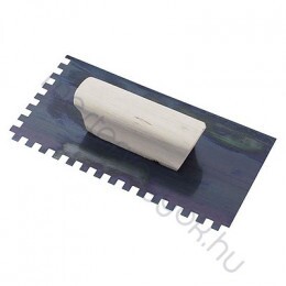 Acélsimító 10mm-es fogazott fanyelű glettvas 25x12cm