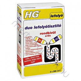 HG DUO kétkomponensű lefolyó tisztító, kifejezetten makacs duguláshoz