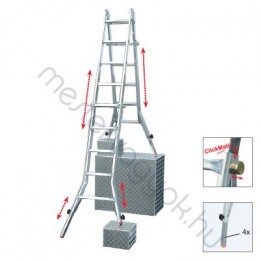 Krause Monto TeleVario 4 részes teleszkópos alumínium csuklós létra 4 szármeghosszabbítással