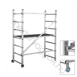 Krause Corda gurítható kisállvány alumíniumból 7 fokos, 3,0m munkamagasság 1,56x0,68m-es vízálló járólap