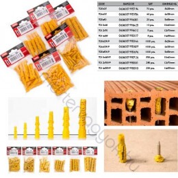 Műanyag tipli 8db-os 12x70mm-es csomózódó dűbel, üreges tégla, gipszkarton és tömör anyagokba