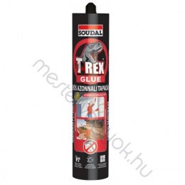 Soudal T-REXpiros azonnali rögzítő szerelőragasztó, szálerősített oldószermentes folyékonyszög 300kg/m2 tapadóerő - Fehér