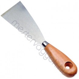 Festőspakli hosszú fa nyéllel, köszörült acéllap