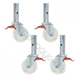 Zarges Kerékszett 125mm 4db/csomag fékezhető állványkerék