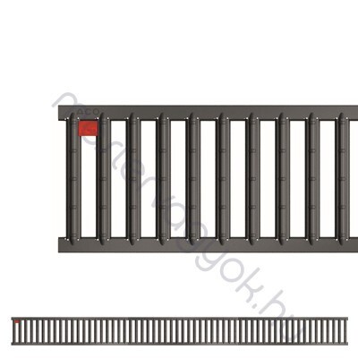 ACO SELF Euroline porszórt felületű bordás rács polimerbeton folyókához - Antracit / 0.5 m