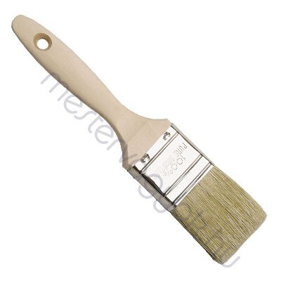 Ecset 50tip. ExtraDupla TOP90 lapos natúrfa nyéllel, hosszú prémium minőségű finom sörte szőrrel - 30 mm széles