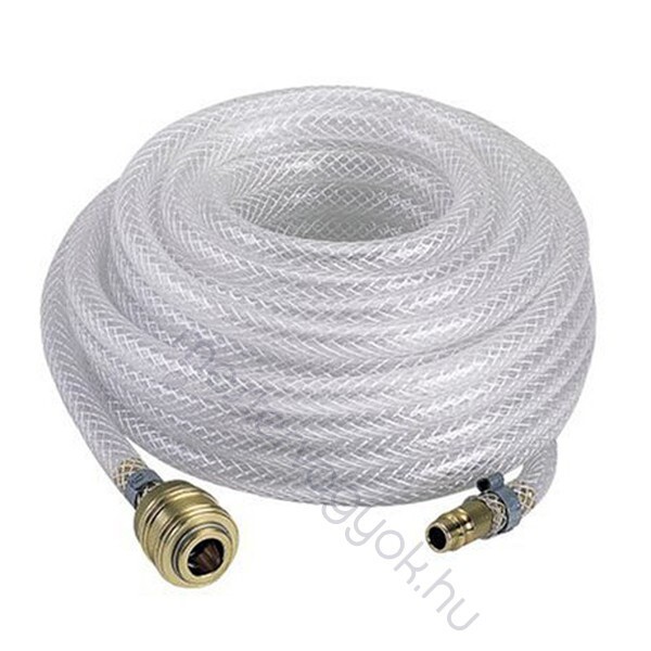 Einhell 15 bar magasnyomású erősített kompresszor tömlő fém gyorscsatlakozókkal 6mm belső átmérő, 10m hosszú - 1 db