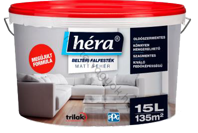 Héra oldószermentes beltéri matt falfesték - Fehér / 2 liter