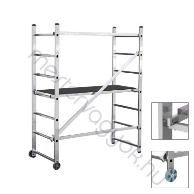 Krause Corda gurítható kisállvány alumíniumból 7 fokos, 3,0m munkamagasság 1,56x0,68m-es vízálló járólap - 1 db