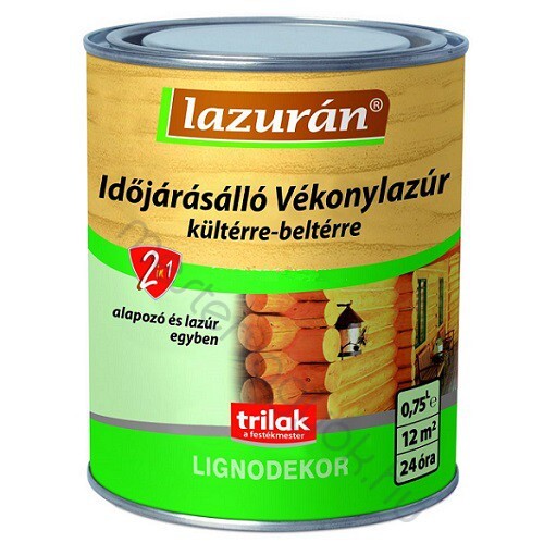 Lazurán 2in1 oldószeres falazúr, alpozó és fedő vékonylazúr - Dió / 0.75 liter