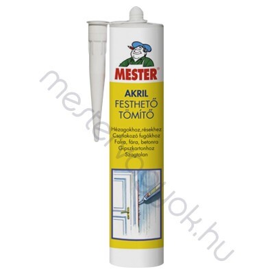 Mester kartusos akril tömítő, festhető ragsztó és tömítő 310ml - Fehér / 1 db