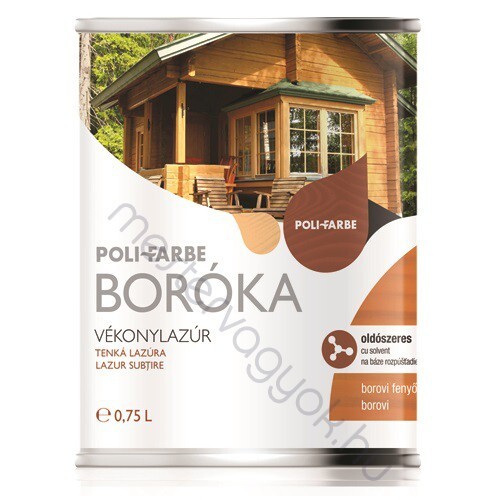 Boróka oldószeres vékonylazúr fafesték, hosszantartó védelem kültéren és beltérben - Mogyoró / 0.75 liter