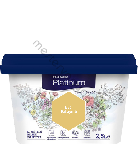 Polifarbe Platinum egyrétegű beltéri színes diszperziós falfesték - B35 Ballagófű / 2.5 liter