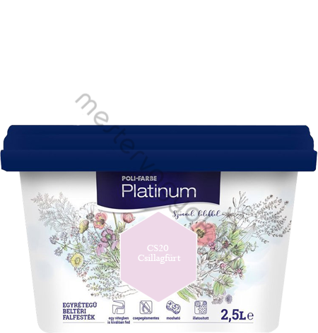 Polifarbe Platinum egyrétegű beltéri színes diszperziós falfesték - Cs20 Csillagfürt / 2.5 liter