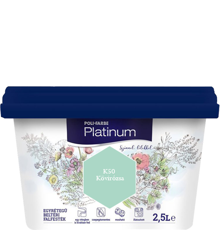 Polifarbe Platinum egyrétegű beltéri színes diszperziós falfesték - K50 Kövirózsa / 2.5 liter