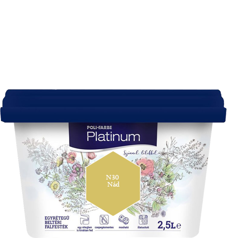 Polifarbe Platinum egyrétegű beltéri színes diszperziós falfesték - N30 Nád / 2.5 liter