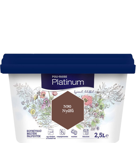 Polifarbe Platinum egyrétegű beltéri színes diszperziós falfesték - N90 Nyílfű / 2.5 liter