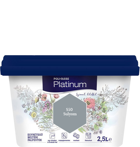 Polifarbe Platinum egyrétegű beltéri színes diszperziós falfesték - S50 Sulyom / 2.5 liter