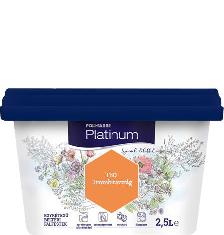 Polifarbe Platinum egyrétegű beltéri színes diszperziós falfesték - T80 Trombitavirág / 2.5 liter