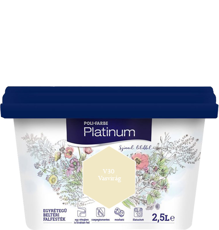 Polifarbe Platinum egyrétegű beltéri színes diszperziós falfesték - V30 Vasvirág / 2.5 liter