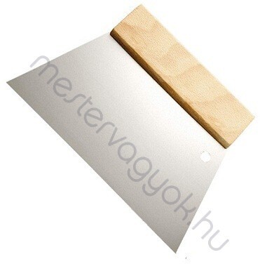 Trapéz spatulya sima éllel 18cm széles fa markolatos - 1 db