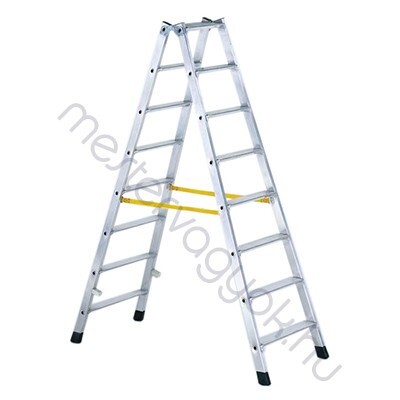 Zarges Nova B Z300 Kétoldalon járható Lépcsőfokos állólétra peremezett rögzítésű létrafokokkal, trapéz létraszárú lábakkal alumíniumból - 2x 3 fokos